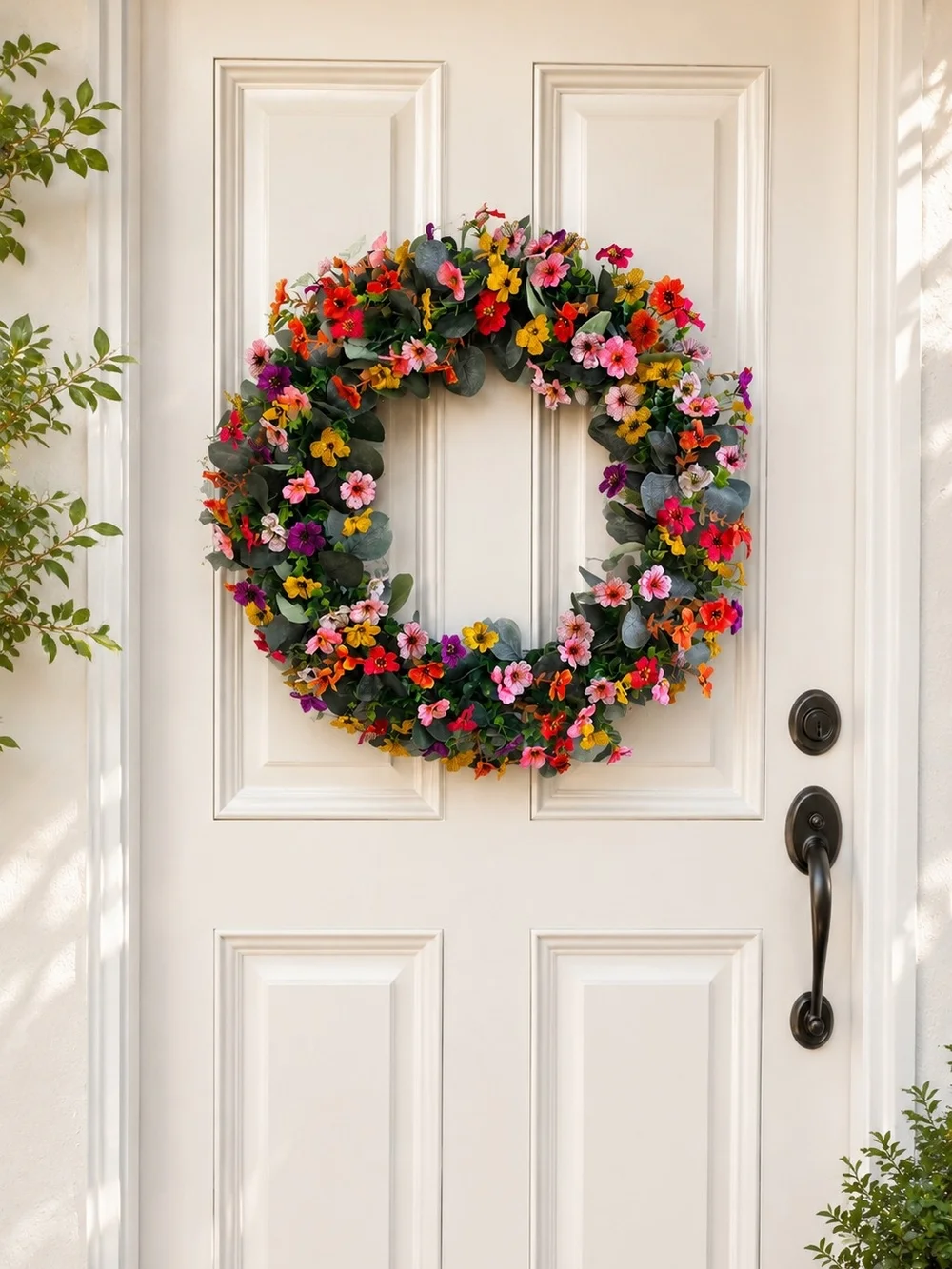Home Holiday Vibrant Multi-Color Floral Wreath 20 Inches